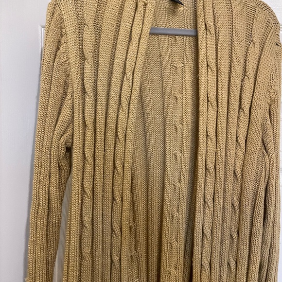I.N.C. Gold Cable Knit Cardigan Sweater Plus SZ 2X - Picture 4 of 7